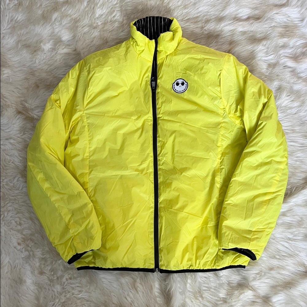 Sale! New Disney Jack Skellington Reversible Puffy Jacket Strip  And Neon Yellow